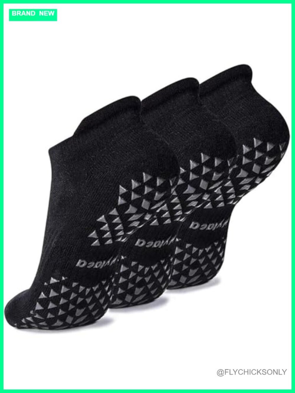 Non Slip Yoga Socks with Grip, Cushioned Ankle Socks for Pilates, Hospital,